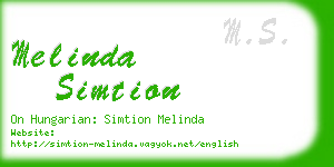 melinda simtion business card